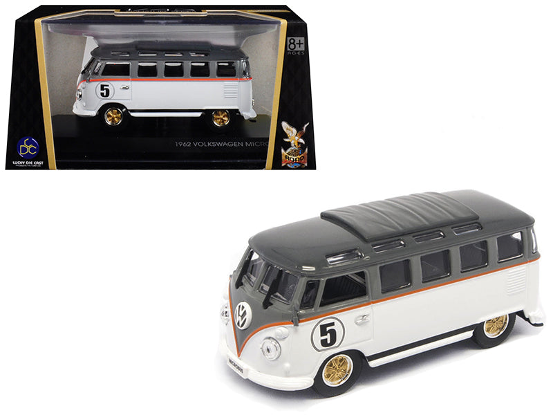 1962 Volkswagen Microbus #5 Van Bus White 1/43 Diecast Model by Road Signature-DiecastModeler.com