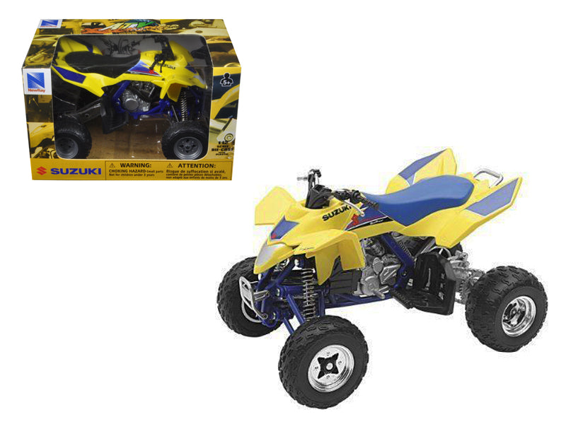 Suzuki Quad Racer R450 ATV Yellow and Blue 1/12 Diecast Model by New Ray-DiecastModeler.com