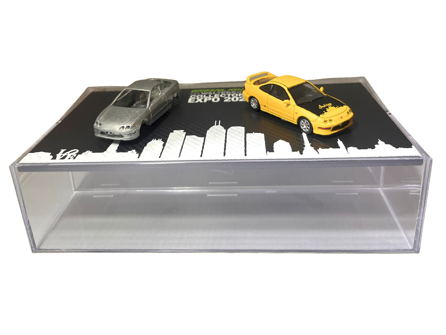 2000 Acura Integra Type R Yellow with Raw Casting Dual Pack "2025 Greenlight Waltersons Collector's Expo Exclusive" 1/64 Diecast Model Car by Greenlight
