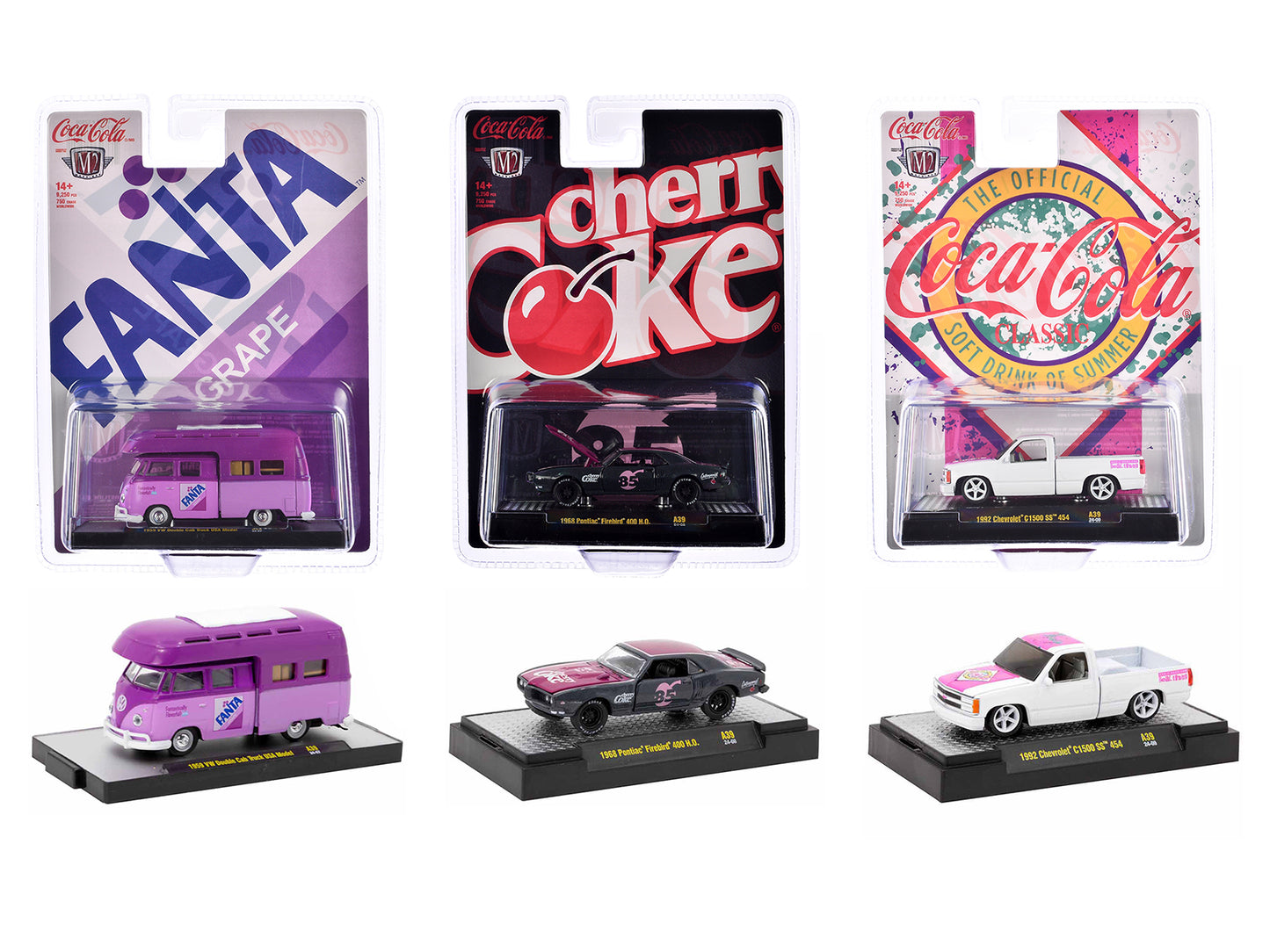 "Sodas" Set of 3 pieces Release 39 Limited Edition to 9250 pieces Worldwide 1/64 Diecast Model Cars by M2 Machines-DiecastModeler.com