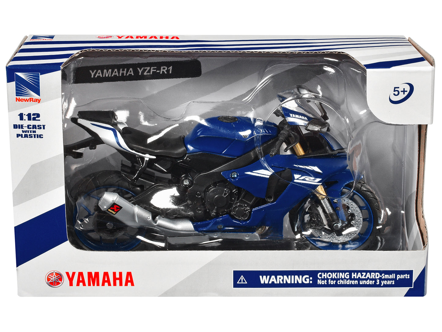 Yamaha YZF-R1 Motorcycle Blue 1/12 Diecast Model by New Ray-DiecastModeler.com