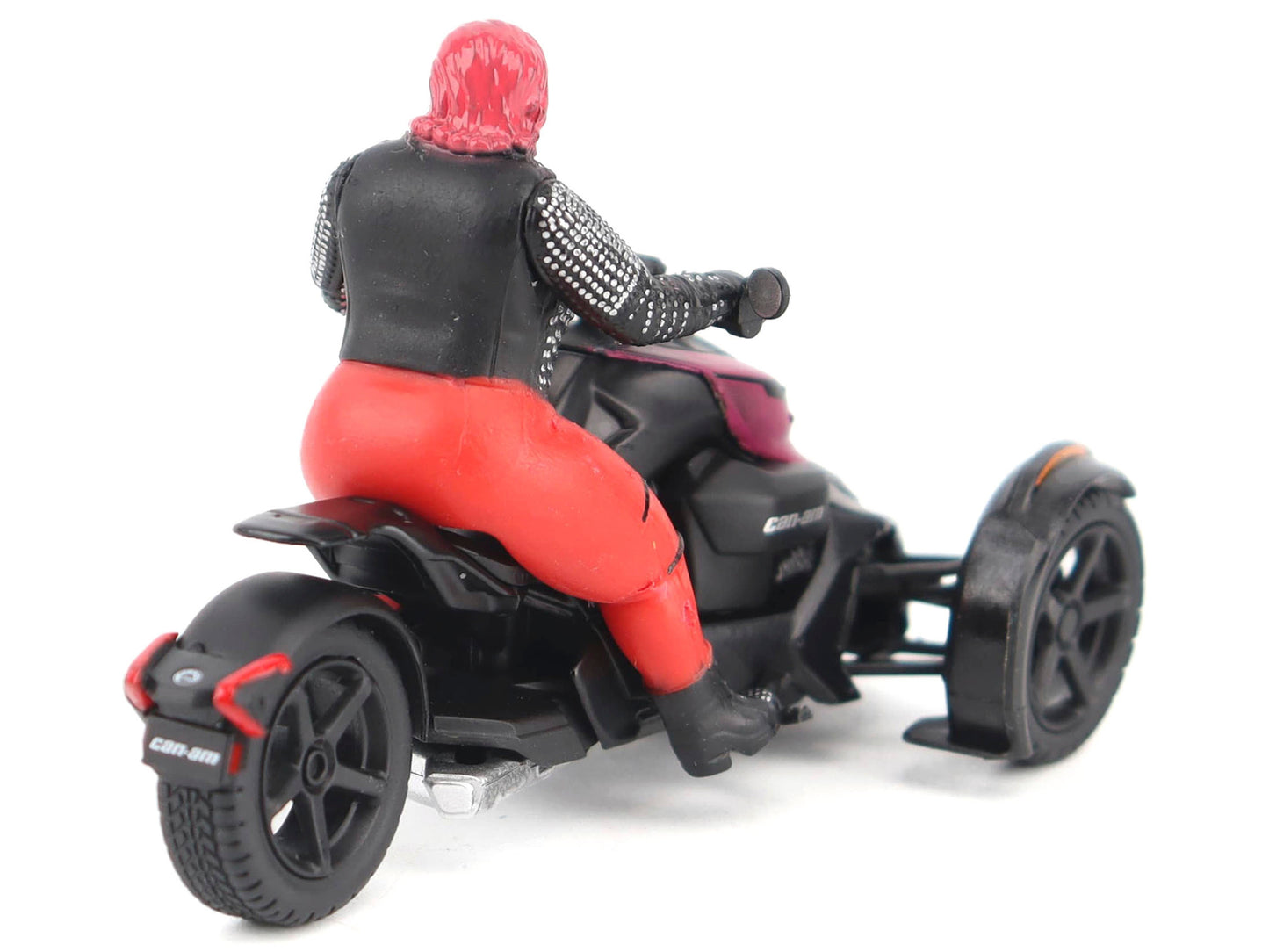 Can-Am Ryker 3-Wheel Motorcycle Pink Punk and Black with Driver Figure 1/32 Diecast Model by BRP Models-DiecastModeler.com