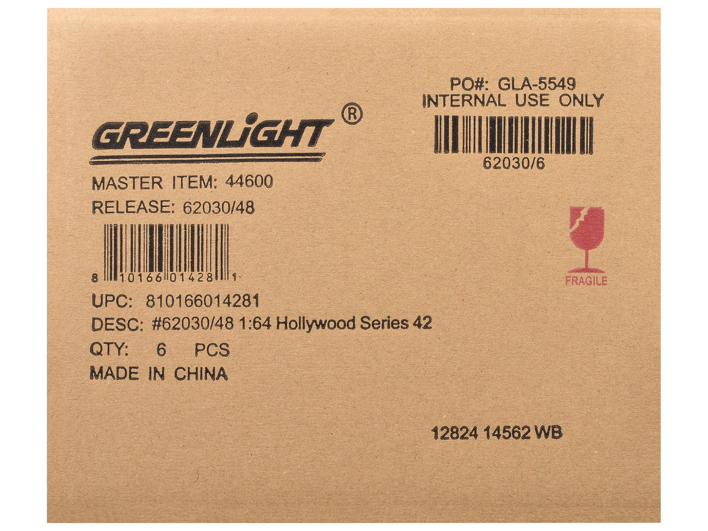 "Hollywood Series" Set of 6 pieces Release 42 1/64 Diecast Model Cars by Greenlight-DiecastModeler.com