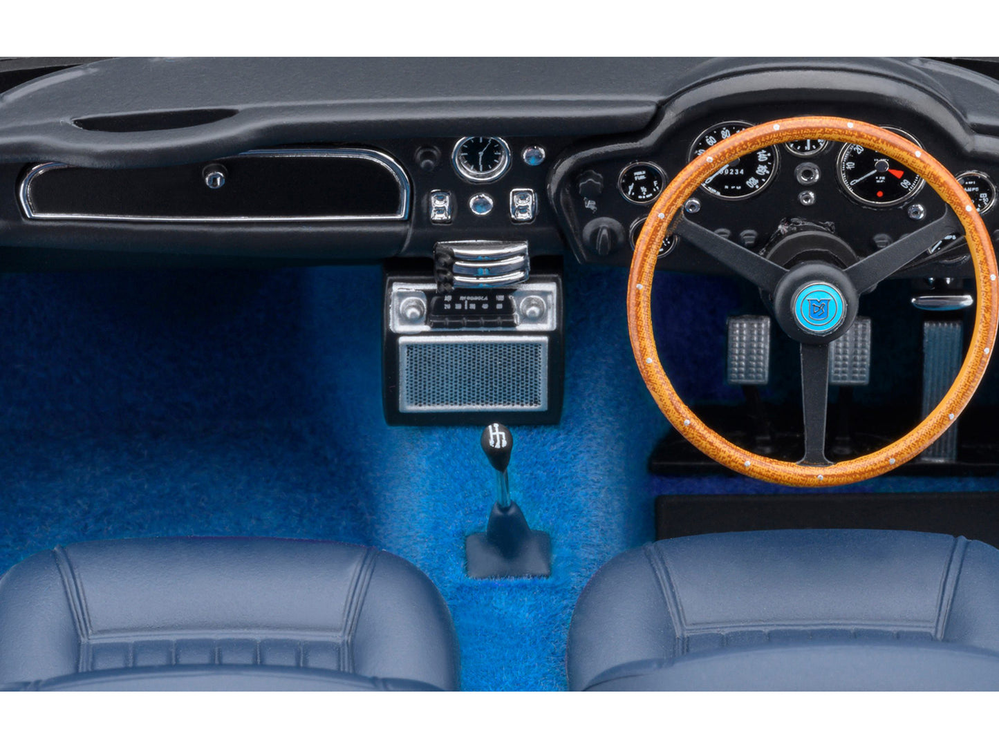 Aston Martin DB5 RHD (Right Hand Drive) Caribbean Pearl Blue Metallic 1/18 Model Car by Autoart-DiecastModeler.com