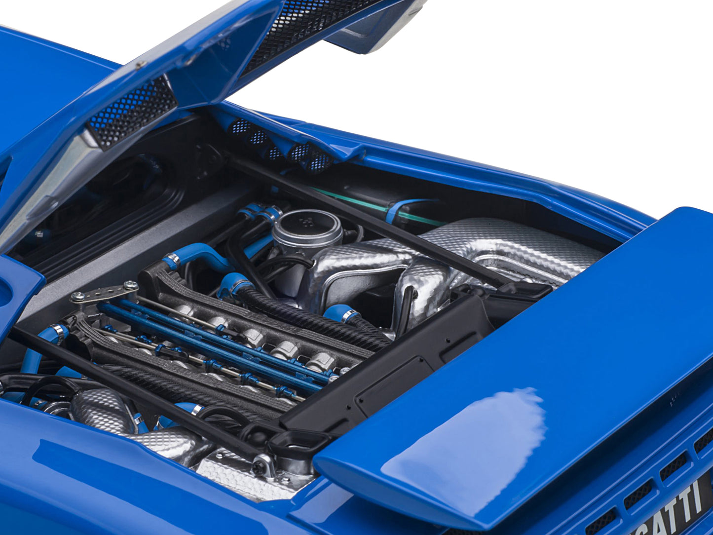 Bugatti EB110 SS Super Sport French Racing Blue with Silver Wheels 1/18 Model Car by Autoart-DiecastModeler.com