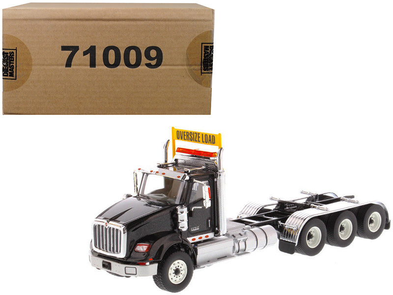 International HX620 Day Cab Tridem Tractor Black 1/50 Diecast Model by Diecast Masters-DiecastModeler.com