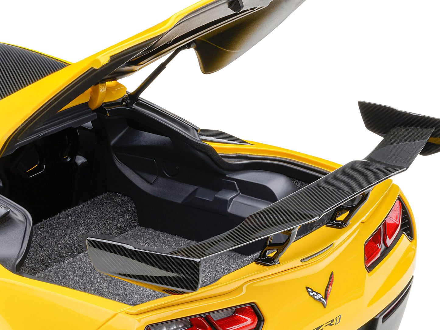 2019 Chevrolet Corvette C7 ZR1 Corvette Racing Yellow Tintcoat with Carbon Top 1/18 Model Car by Autoart-DiecastModeler.com
