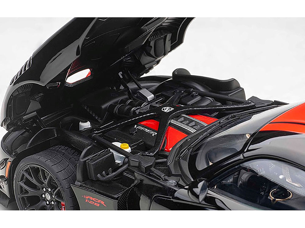2017 Dodge Viper 1:28 Edition ACR Black with Red Stripes 1/18 Model Car by Autoart