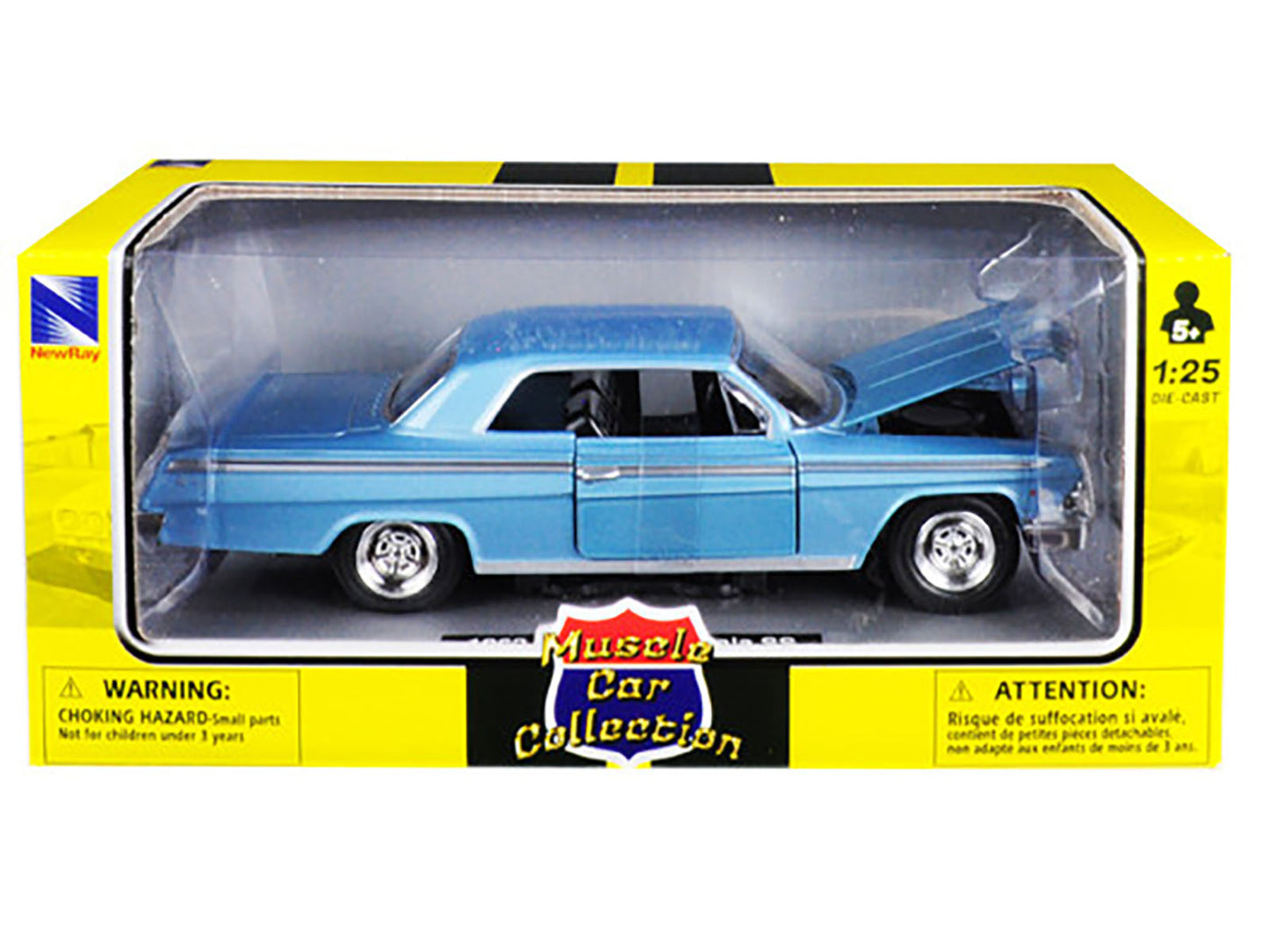 1962 Chevrolet Impala SS Blue 1/25 Diecast Model Car by New Ray-DiecastModeler.com