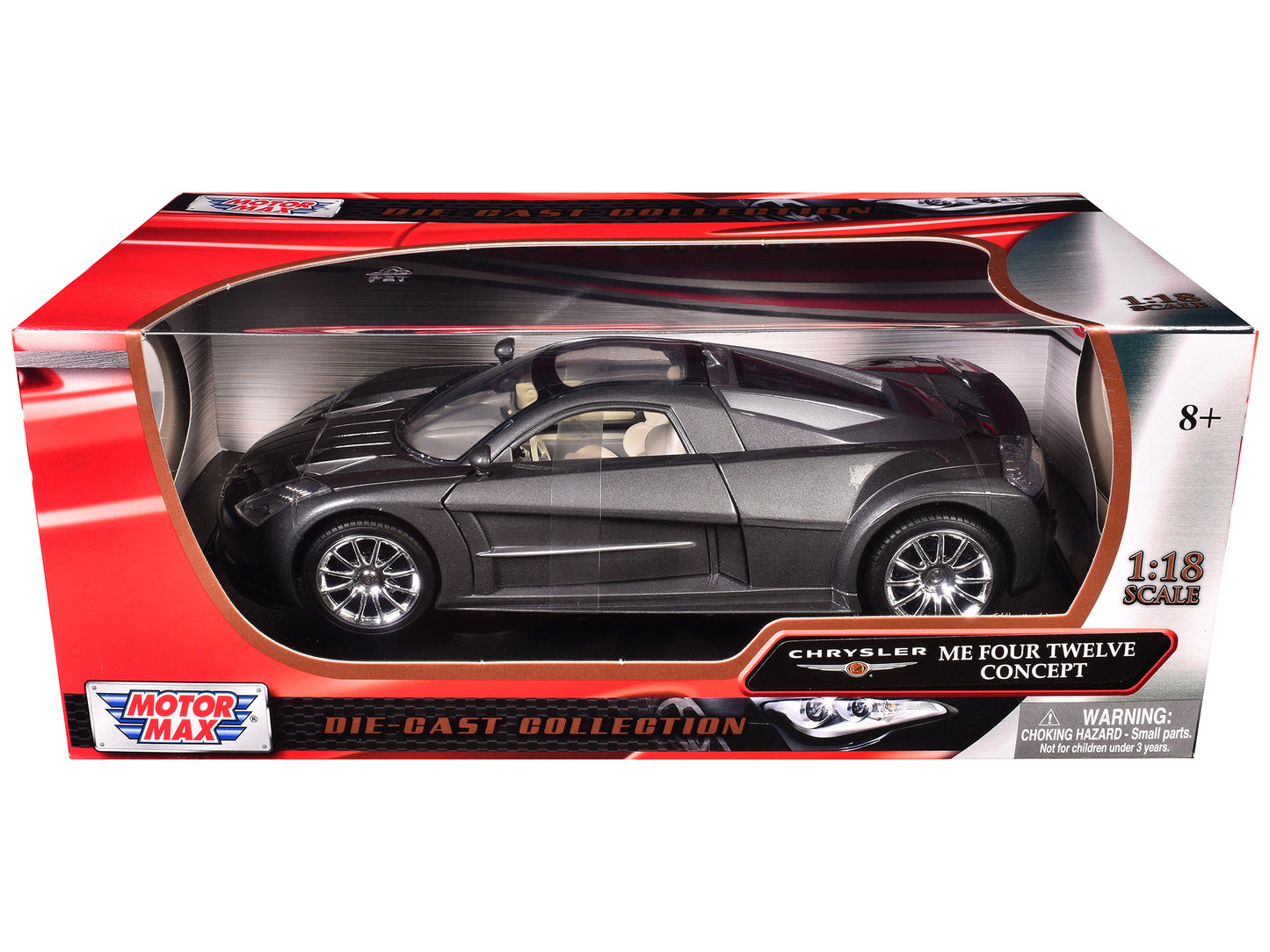 Chrysler Me Four Twelve Concept Car Grey 1/18 Diecast Model Car by Motormax