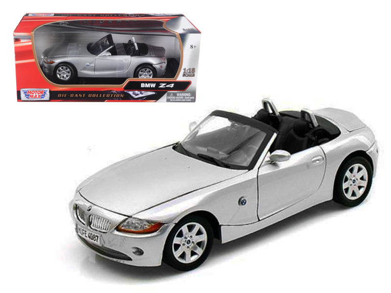 BMW Z4 Convertible Silver 1/18 Diecast Model Car by Motormax-DiecastModeler.com