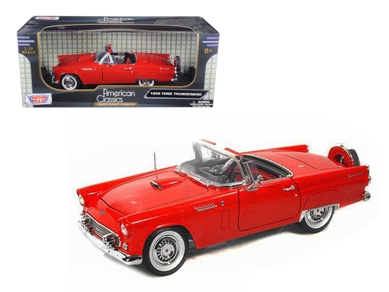 1956 Ford Thunderbird Red 1/18 Diecast Model Car by Motormax-DiecastModeler.com