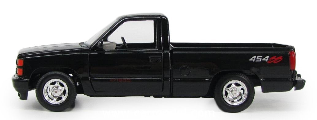 1992 Chevrolet 454 SS Pickup Truck Black 1/24 Diecast Model Car by Motormax-DiecastModeler.com