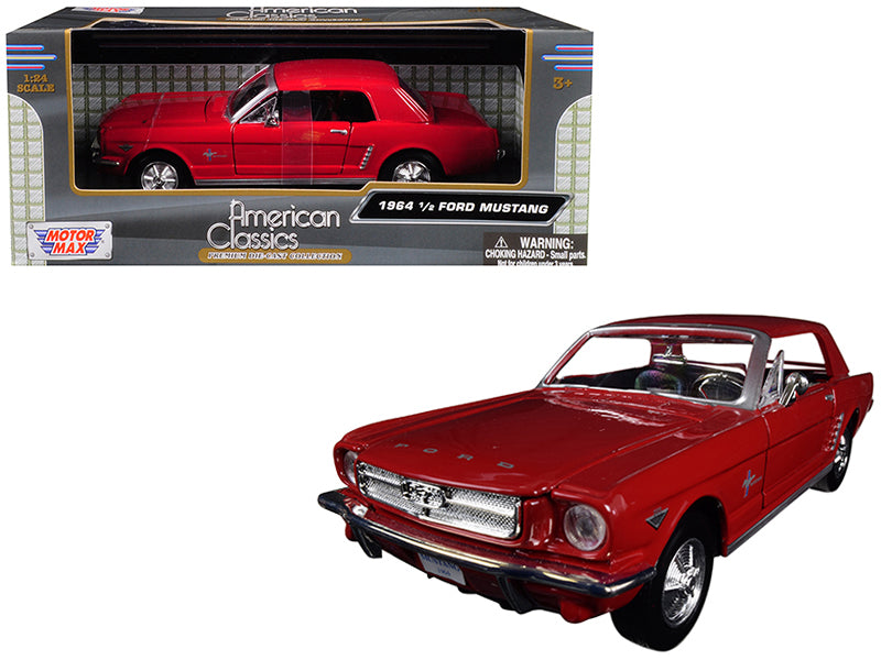 1964 1/2 Ford Mustang Red 1/24 Diecast Model Car by Motormax-DiecastModeler.com