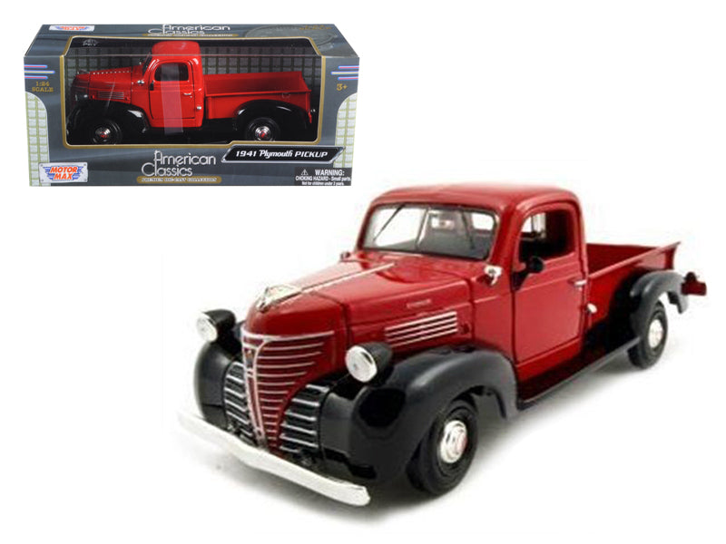 1941 Plymouth Pickup Red 1/24 Diecast Model Car by Motormax-DiecastModeler.com