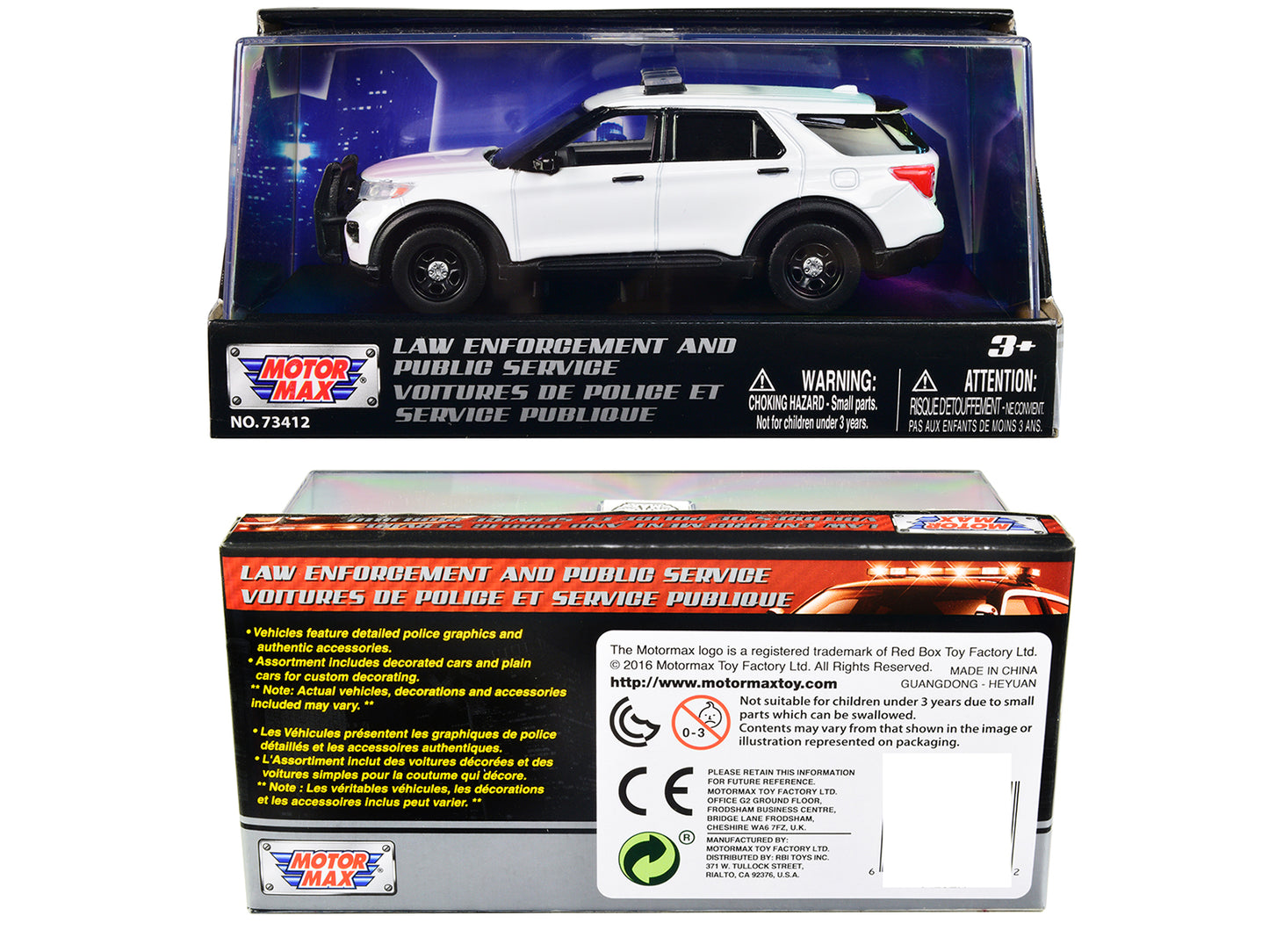 2022 Ford Police Interceptor Utility Plain White "Law Enforcement and Public Service" Series 1/43 Diecast Model Car by Motormax-DiecastModeler.com