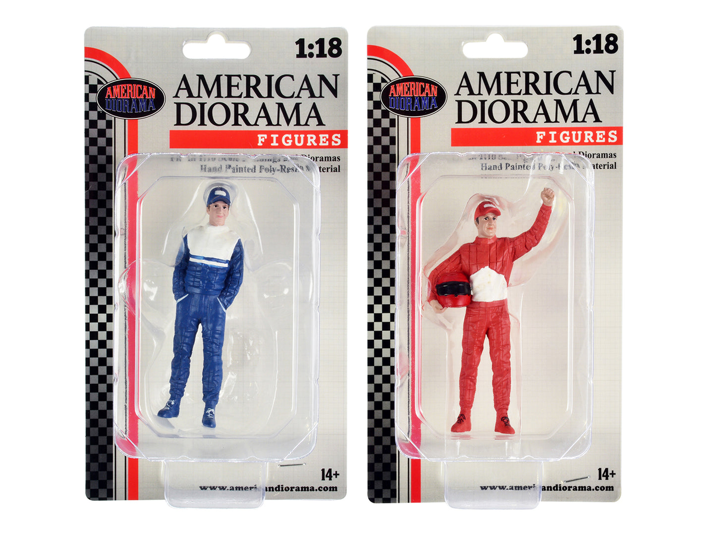 "Racing Legends" 90's Figures A and B Set of 2 for 1/18 Scale Models by American Diorama-DiecastModeler.com
