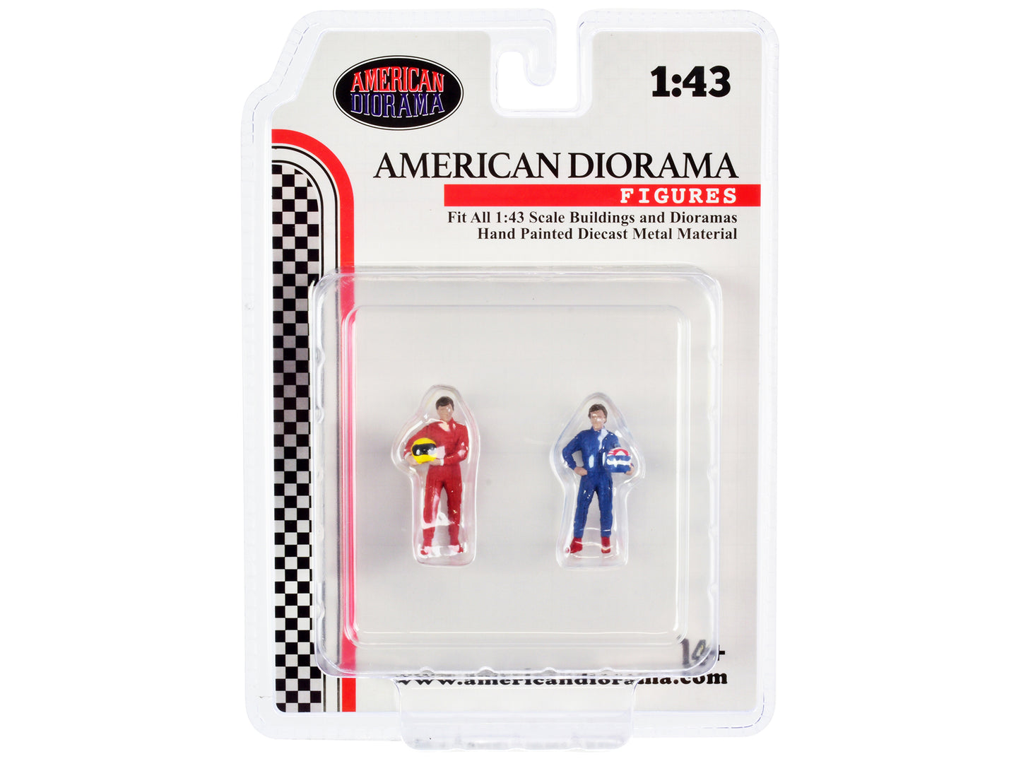 "Racing Legends" 80's Set of 2 Diecast Figures for 1/43 Scale Models by American Diorama-DiecastModeler.com