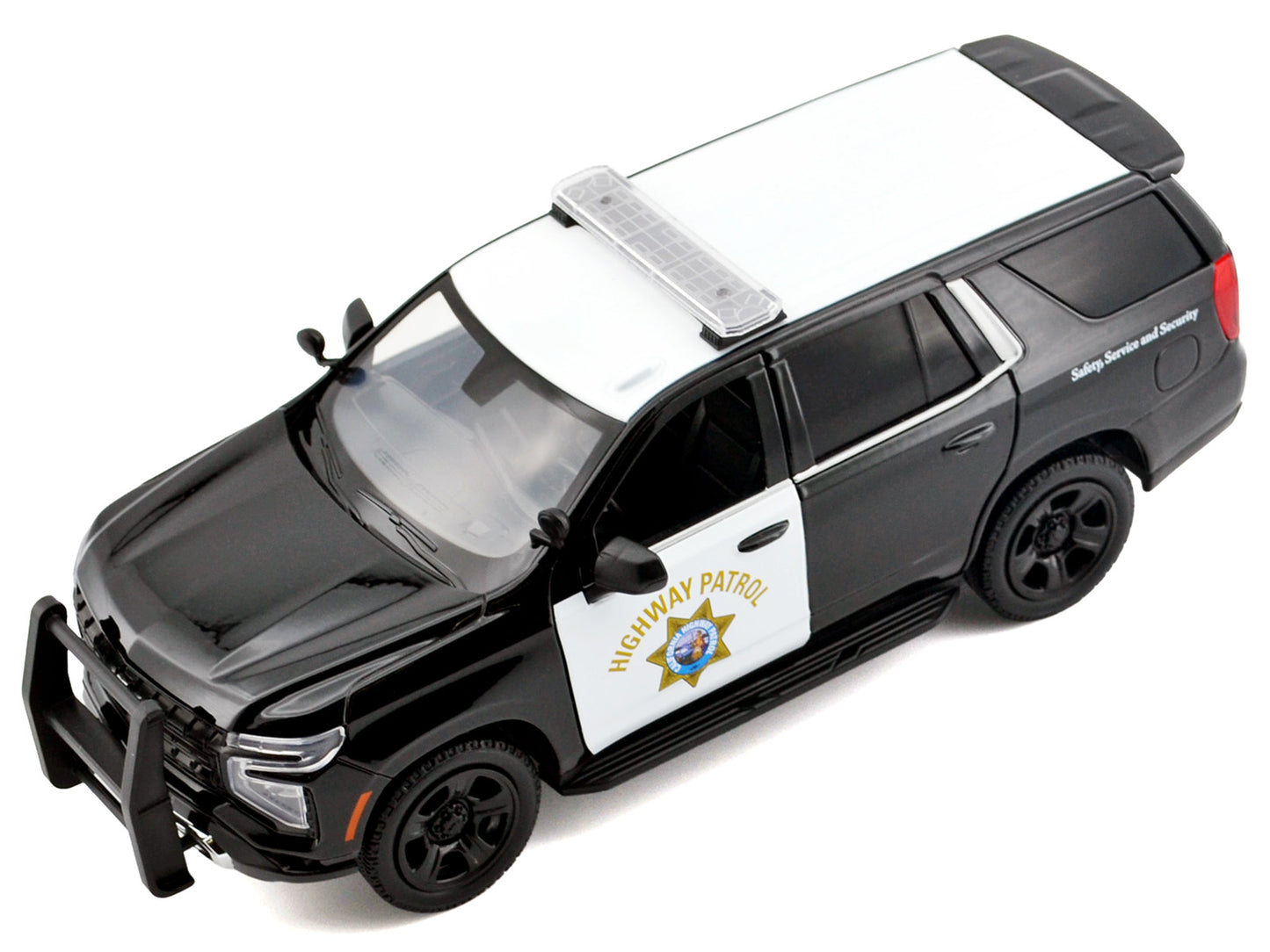2025 Chevrolet Tahoe Police Pursuit Vehicle "California Highway Patrol" Black and White "Law Enforcement and Public Service" Series 1/24 Diecast Model Car by Motormax-DiecastModeler.com