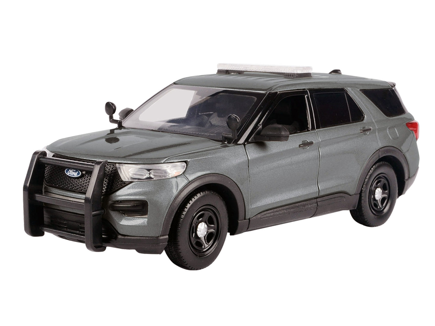 2022 Ford Police Interceptor Utility Unmarked Gray Metallic "Builder's Kit" "Law Enforcement and Public Service" Series 1/24 Diecast Model Car by Motormax