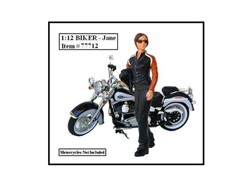 Biker Jane Figure For 1:12 Models by American Diorama-DiecastModeler.com