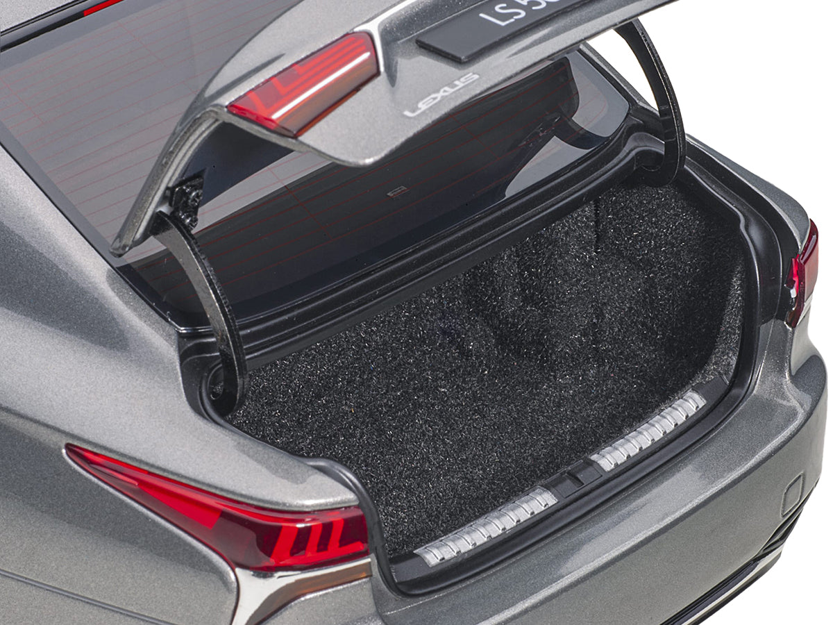 Lexus LS500h Manganese Luster Gray Metallic with Crimson and Black Interior 1/18 Model Car by Autoart-DiecastModeler.com