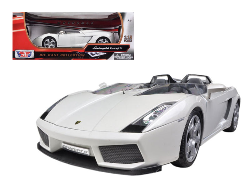 Lamborghini Concept S Pearl White 1/18 Diecast Car Model by Motormax-DiecastModeler.com