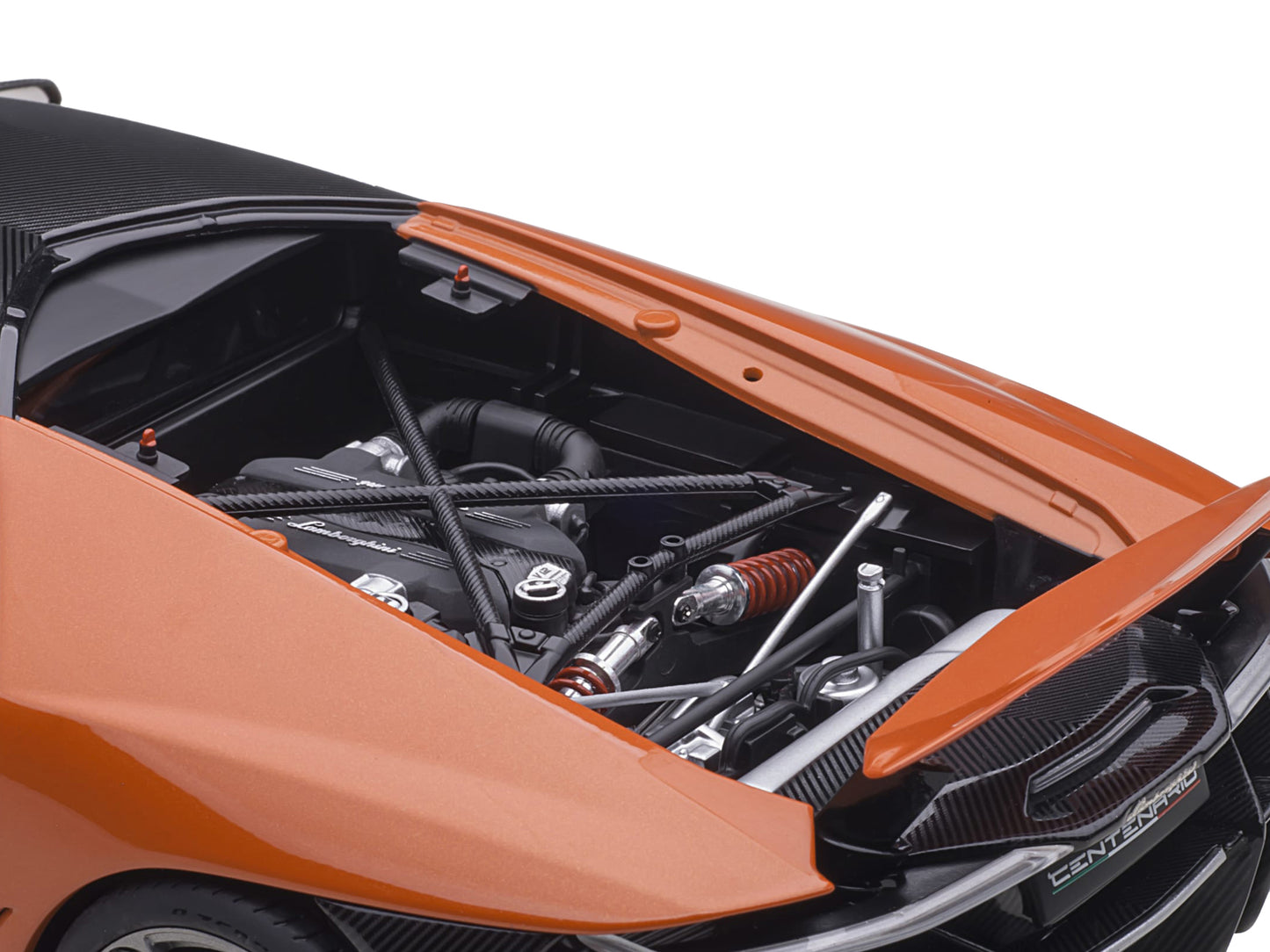 Lamborghini Centenario Arancio Argos / Pearl Orange with Carbon Top 1/18 Model Car by Autoart-DiecastModeler.com