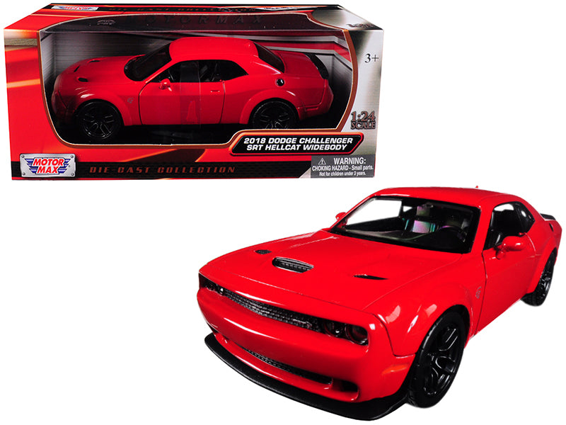 2018 Dodge Challenger SRT Hellcat Widebody Red 1/24 Diecast Model Car by Motormax-DiecastModeler.com