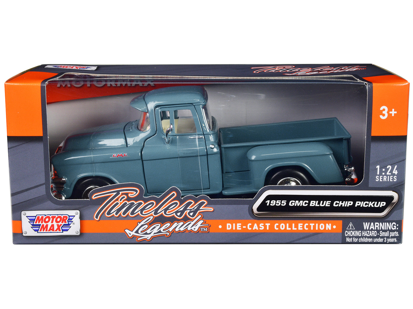 1955 GMC Blue Chip Pickup Truck Light Blue "Timeless Legends" Series 1/24 Diecast Model Car by Motormax-DiecastModeler.com