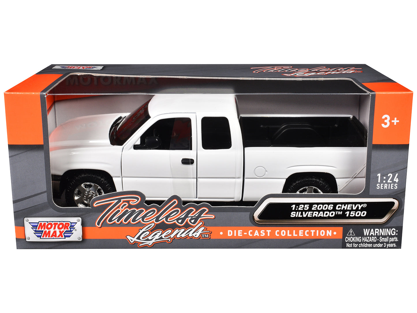 2006 Chevrolet Silverado 1500 Pickup Truck White "Timeless Legends" Series 1/25 Diecast Model Car by Motormax-DiecastModeler.com