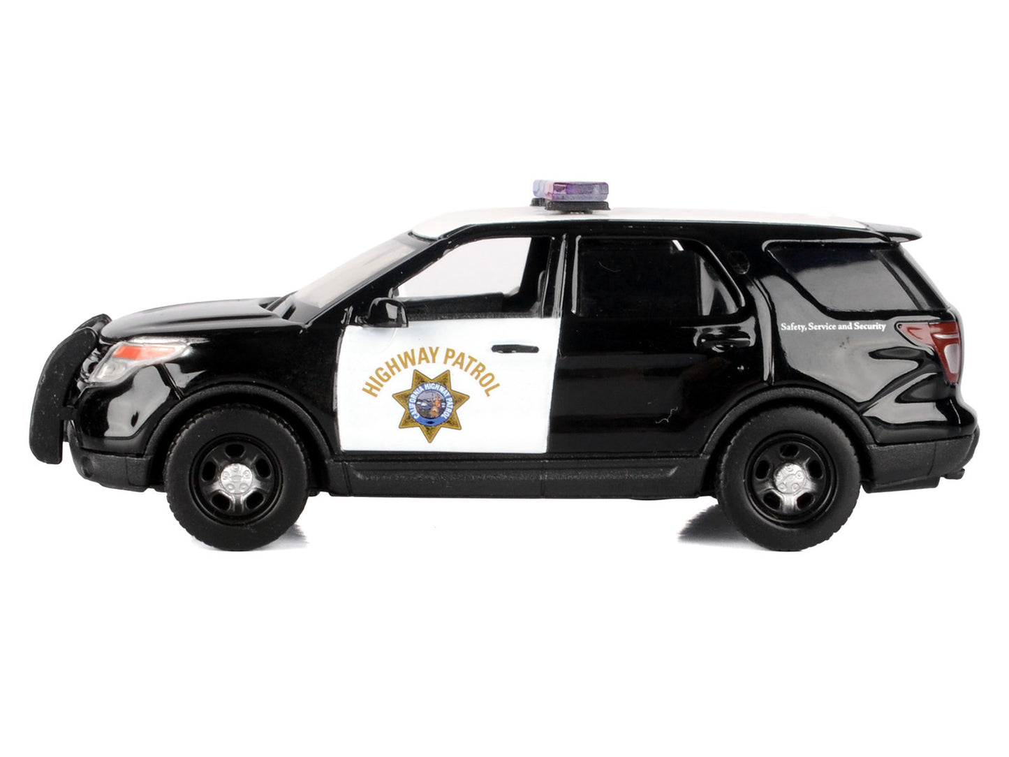 2015 Ford Police Interceptor Utility "California Highway Patrol" Black and White "Law Enforcement and Public Service" Series 1/43 Diecast Model Car by Motormax