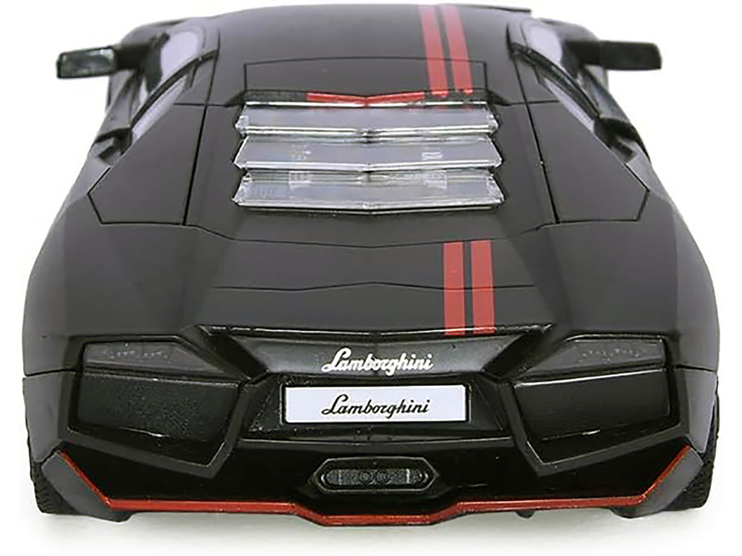 Lamborghini Reventon Matt Black with Red Stripes "Satin Paint" Series 1/24 Diecast Model Car by Motormax-DiecastModeler.com