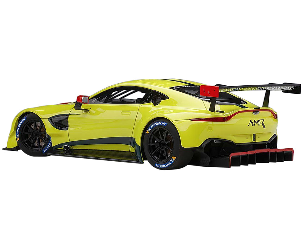 2018 Aston Martin Vantage GTE Le Mans PRO Presentation Car Lemon Green Metallic with Carbon and Red Accents "Aston Martin Racing" 1/18 Model Car by Autoart