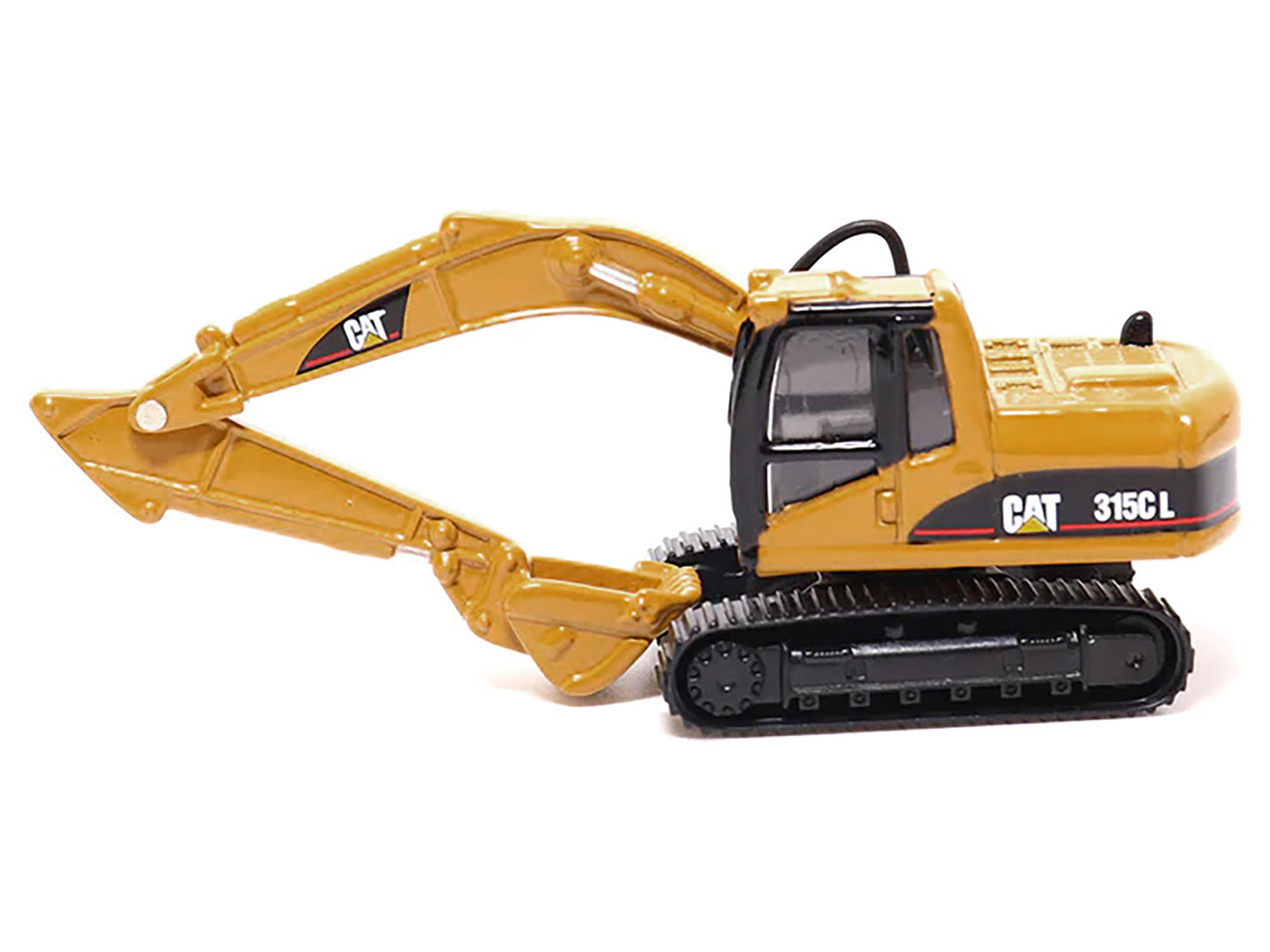 CAT Caterpillar CT660 Day Cab Tractor Blue Metallic with Lowboy Trailer and CAT 315C L Hydraulic Excavator Yellow 1/87 (HO) Diecast Model by Diecast Masters-DiecastModeler.com