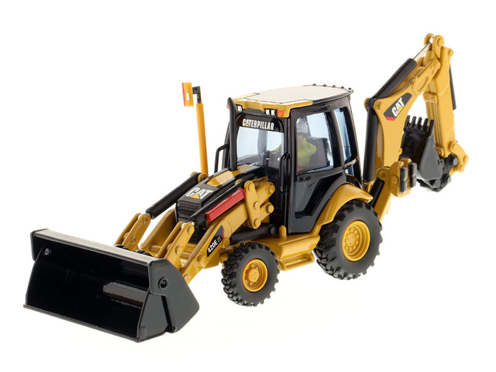 CAT Caterpillar 420E Center Pivot Backhoe Loader with Working Tools with Operator "Core Classics Series" 1/50 Diecast Model by Diecast Masters