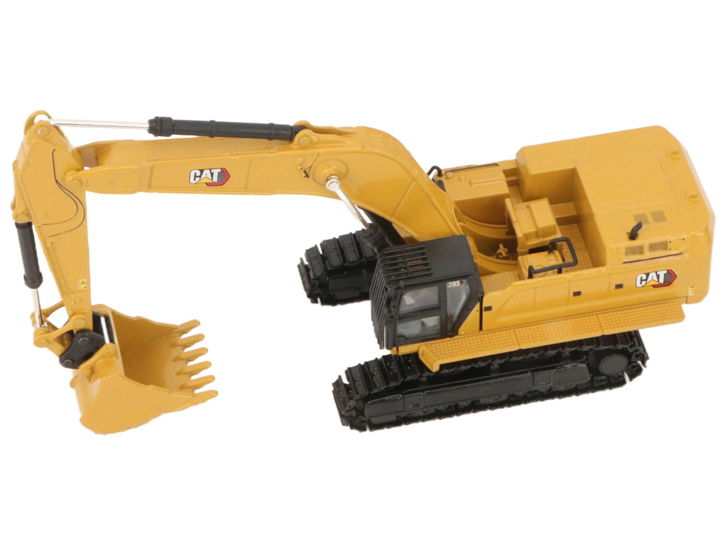 CAT Caterpillar 395 Next-Generation Hydraulic Excavator (Mass Excavator Version) Yellow with Additional Tools "High Line Series" 1/87 (HO) Diecast Model by Diecast Masters