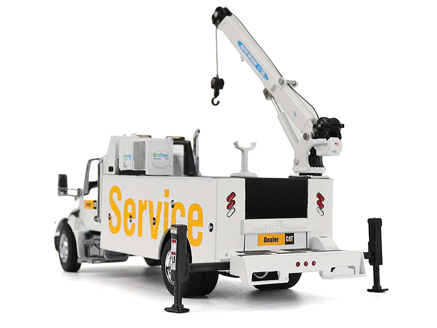 Kenworth T380 Auto-Crane Titan 85 Truck with Miller EnPak White "Transport Series" 1/50 Diecast Model by Diecast Masters-DiecastModeler.com