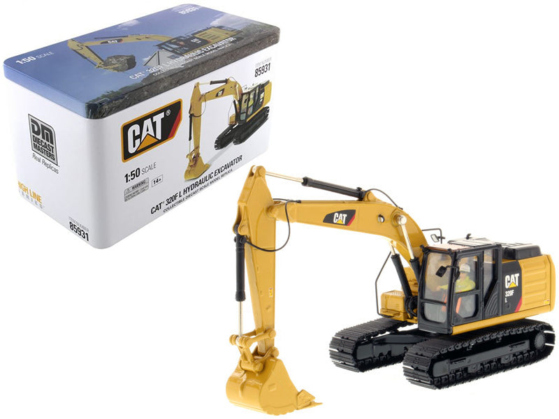 CAT Caterpillar 320F L Hydraulic Excavator with Operator "High Line Series" 1/50 Diecast Model by Diecast Masters-DiecastModeler.com