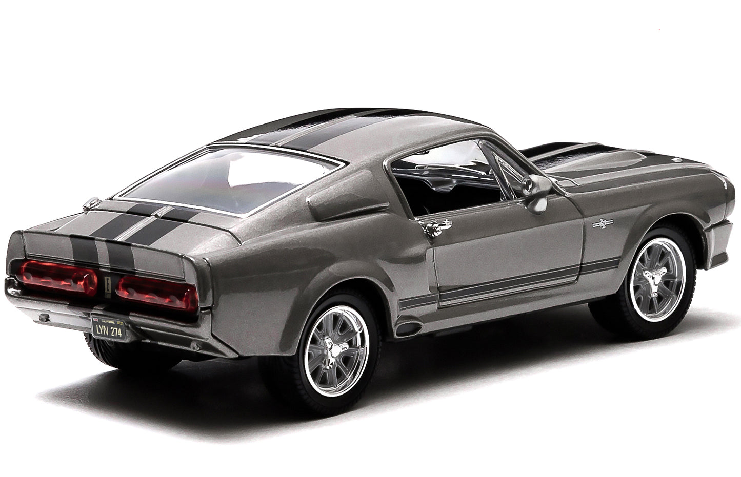 1967 Ford Mustang Custom "Eleanor" Gray Metallic with Black Stripes "Gone in 60 Seconds" (2000) Movie 1/43 Diecast Model Car by Greenlight