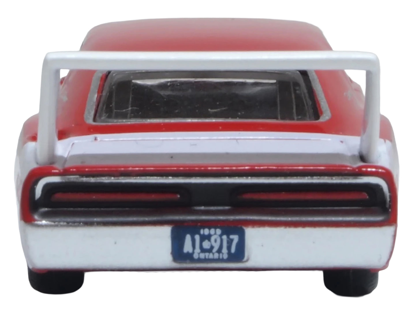 1969 Dodge Charger Daytona Red with White Stripe 1/87 (HO) Scale Diecast Model Car by Oxford Diecast-DiecastModeler.com