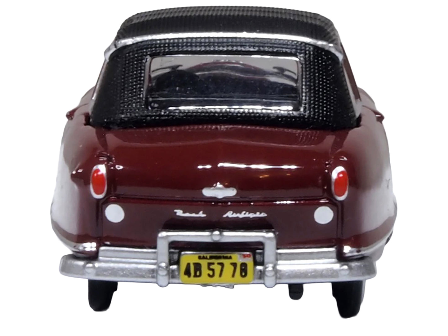 1950 Nash Rambler Custom Landau Convertible (Closed) Sunset Maroon with Black Top 1/87 (HO) Scale Diecast Model Car by Oxford Diecast-DiecastModeler.com