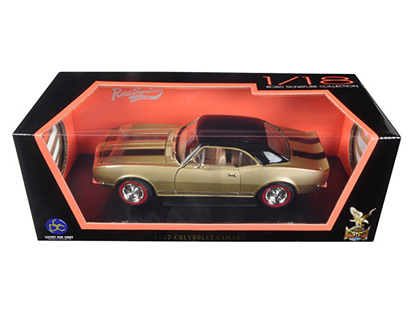 1967 Chevrolet Camaro Z/28 Gold with Black Stripes 1/18 Diecast Model Car by Road Signature