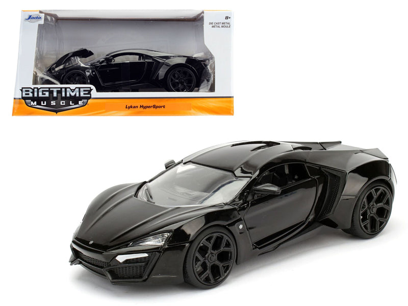 Lykan Hypersport Glossy Black 1/24 Diecast Model Cars by Jada-DiecastModeler.com