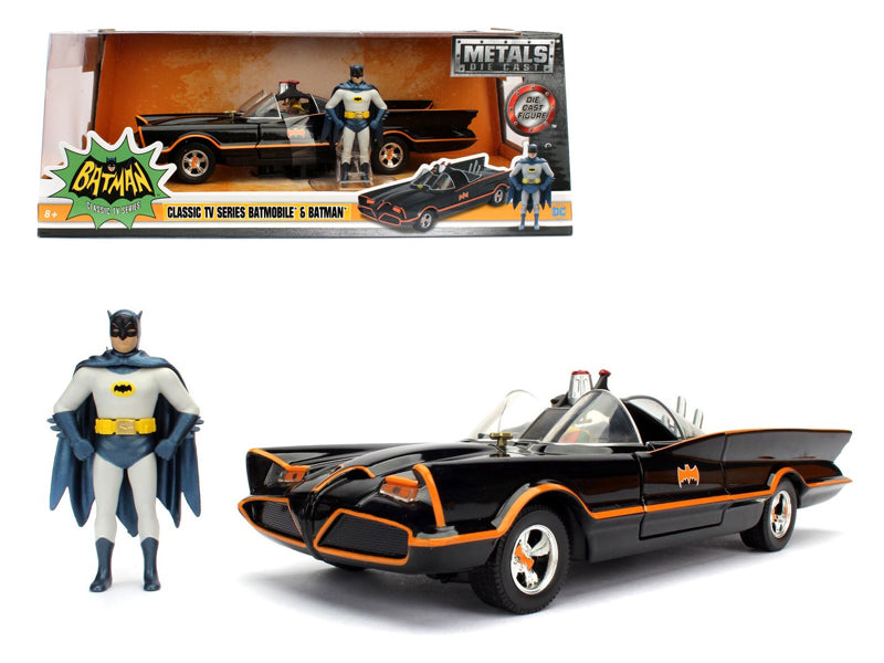 1966 Classic TV Series Batmobile with Diecast Batman and Plastic Robin in the car 1/24 Diecast Model Car by Jada-DiecastModeler.com