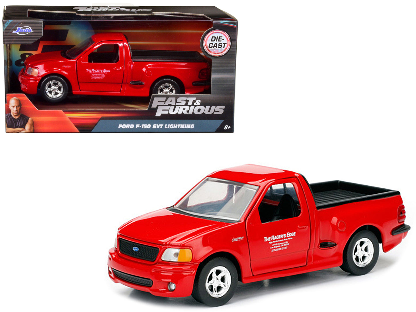 Brian's 1999 Ford F-150 SVT Lightning Pickup Truck Red "Fast & Furious" Movie 1/32 Diecast Model Car by Jada-DiecastModeler.com