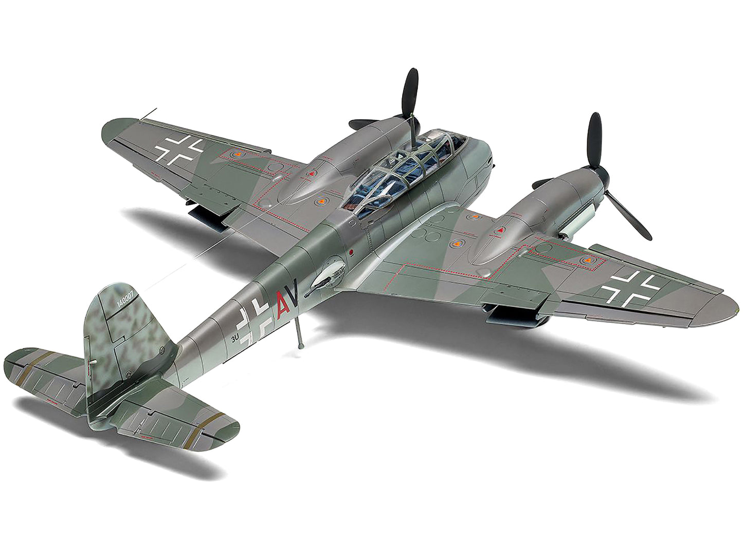 Level 2 Model Kit Messerschmitt Me410A-1/U2 & U4 Fighter-Bomber Aircraft with 2 Scheme Options 1/72 Plastic Model Kit by Airfix-DiecastModeler.com