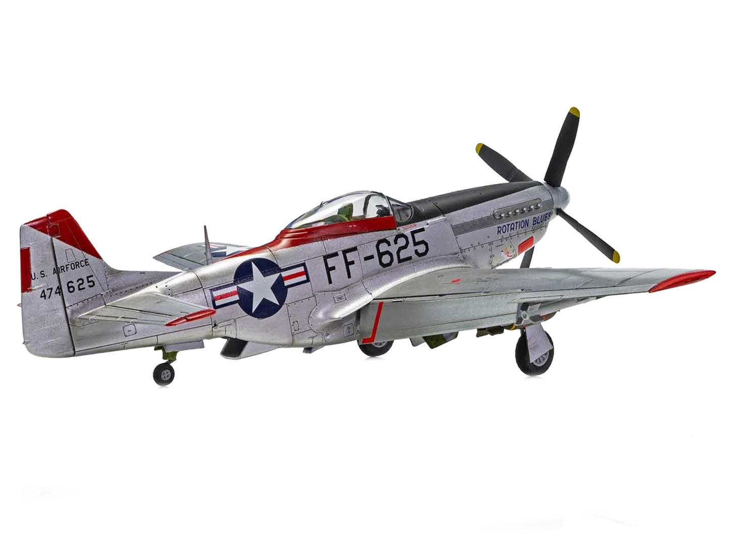 Level 2 Model Kit North American F-51D Mustang Fighter Aircraft with 3 Scheme Options 1/48 Plastic Model Kit by Airfix-DiecastModeler.com