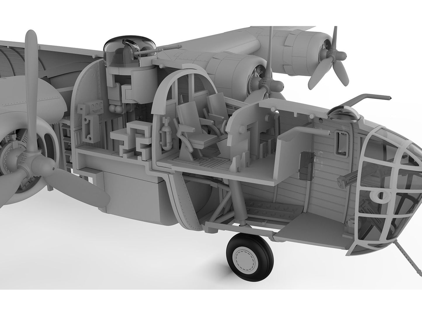 Level 3 Model Kit Consolidated B-24D Liberator Bomber Aircraft with 2 Scheme Options 1/72 Plastic Model Kit by Airfix
