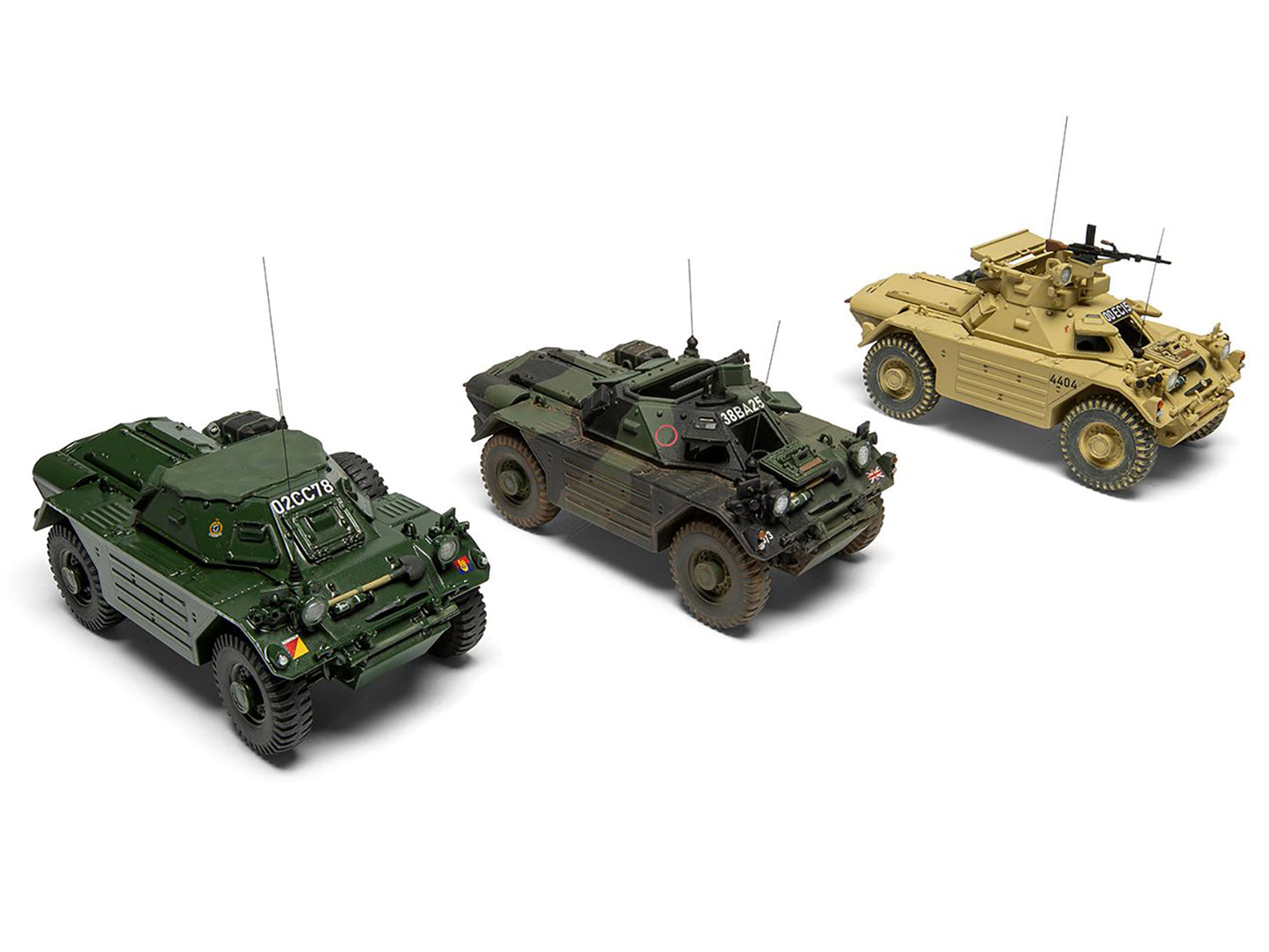 Level 2 Model Kit Ferret Scout Mk.1 Armored Car with 3 Scheme Options 1/35 Plastic Model Kit by Airfix